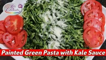 Painted Green Pasta with Kale Sauce
