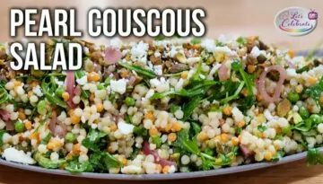 Pearl Couscous Salad with Mint, Peas, Pistachios and Pickled Shallots