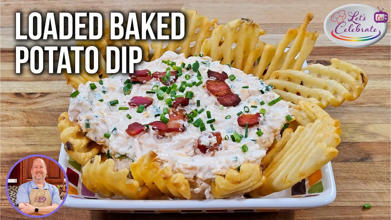 Hot Waffle Fries and Loaded Potato Dip = Snack Heaven